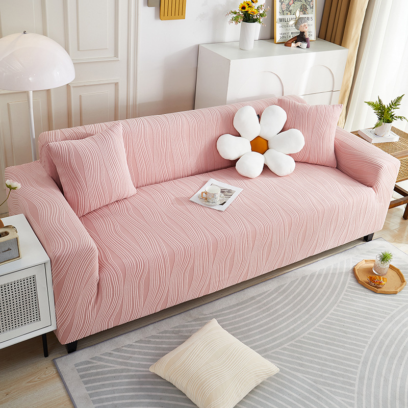 suxuMhao Loveseat Sofa Slipcovers, 2 Seater Couch Covers for Sofa, Washable Stretch Couch Covers, Sofa Protector with Stylish Line Design, 57-72.83 Inches, Pink Slipcovers, 1 Piece