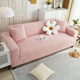 thumbnail image 4 of suxuMhao Pink Slipcovers, Oversized Stretch Couch Covers Washable, 4 Seater Sofa Protector with Line Design, 92.52～118.11 Inches, 1 Piece, Soft Sofa Slipcovers for Couches and Sofas, 4 of 5