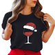 thumbnail image 1 of Gibobby Camisa navideña mujer Camiseta de manga corta con cuello redondo y estampado de Navidad para mujer(Negro,M), 1 of 5
