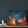 thumbnail image 3 of Susaid Celestial Stag Cosmic Glow Pattern Canvas Wall Decor Poster Framed Artwork Decoration for Bedroom Home Office Ready to Hang,Horizontal, 3 of 6