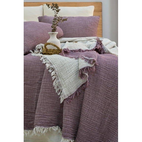 Soft 100% Cotton Muslin Bed Shams, Standard Size 2 Pieces Shams - 20 x 30 in