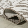 thumbnail image 6 of JONATHAN Y HAWAII 8 x 10 Area Rug, Tobago Two-Tone Monstera Leaf - Brown/Ivory, HWC100B-8, 6 of 10
