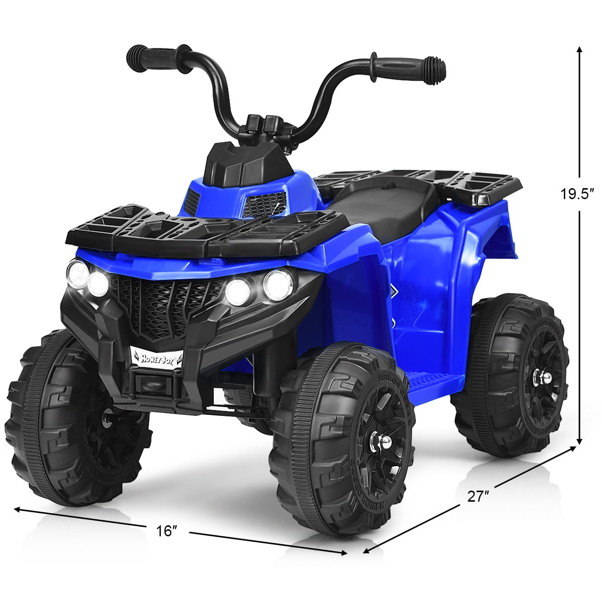 Costway Kids Ride On ATV Quad 4 Wheeler Electric Toy Car 6V Battery Power Led Lights, Blue