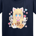 thumbnail image 4 of Inktastic Neko Anime Girl with Kittens Youth T-Shirt, 4 of 5