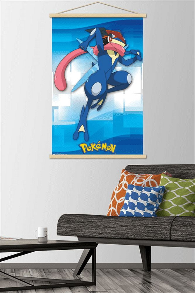 Pokemon - Ash-Greninja Wall Poster with Magnetic Frame, 22.375" x 34"