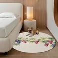 thumbnail image 5 of Area Rug 48in, Spring Watercolor Grape Leaves Floor Carpet Living Room Rug, Country Vine Retro Linen Non-Slip Welcome Mat Indoor Rugs for Bedroom Dining Room, 5 of 9