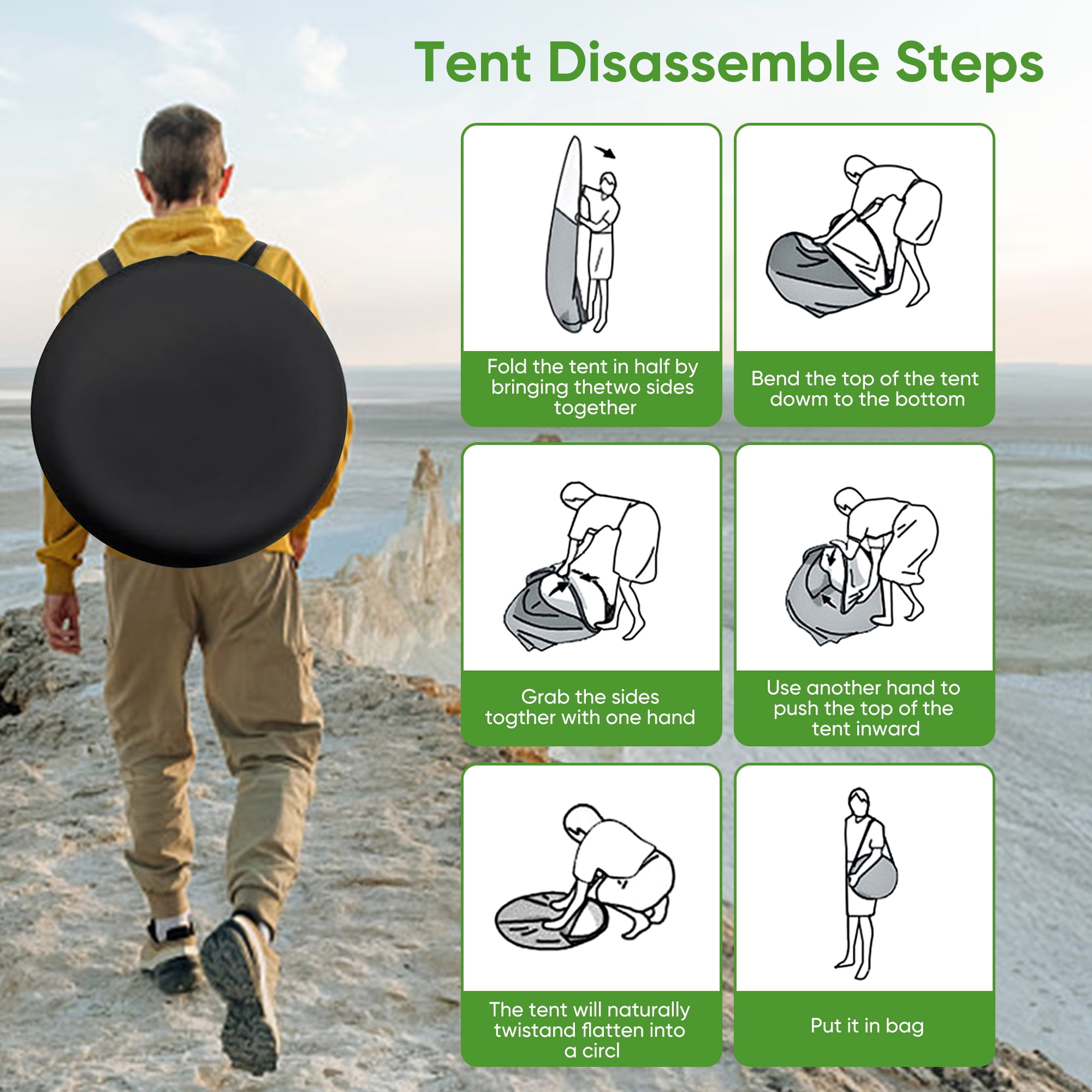 Camping Shower Tent, Outdoor Pop Up Changing Tent, Portable Bathroom Toilet Tent Privacy Tent with Portable Bag for Camping, Beach, Hiking, Travelling