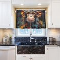 thumbnail image 6 of Coolnuti Colored Painted Monkey Valances for Windows 36 Inch Small Window Blackout Valance Curtains Rod Pocket Window Curtains Treatment for Kitchen Bathroom Cafe, 1 Panel Home Decor, 6 of 7
