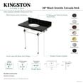 thumbnail image 4 of Kingston Brass KVPK36KA8 Templeton 36" Black Granite Console Sink with Acrylic Legs (8-Inch, 3-Hole), Black Granite/Brushed Nickel, 4 of 4