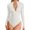White, variant on Long Sleeve Body Suit Mock Turtle Neck Zip Up Bodysuit for Women Ribbed Deep V Sexy Bodysuit Shirts