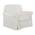 thumbnail image 2 of Home Square 2 Piece Slip Cover Fabric Accent Chair Set in Ivory Beige, 2 of 10
