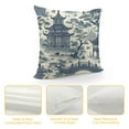 thumbnail image 4 of COMIO Chinoiserie Throw Pillow Covers Chic Asian Scenic Pillow Cover Pagoda Navy Blue and White Pillowcase Modern Home Decorative Cushion Covers for Outdoor Sofa Bedroom, 4 of 5