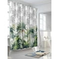 thumbnail image 5 of Summer Tropical Leaves Waterproof Fabric Shower Curtain, Green Botanical Palm Trees Shower Curtain for Bathroom Curtains Bathtubs Hotel Washable Shower Curtains with 12 Hooks Standard 72x72, 5 of 6