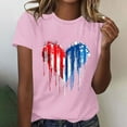 thumbnail image 2 of Raeneomay Oversized T Shirts for Women Independence Day Printed Round Neck Short Sleeved Top, 2 of 6