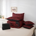 thumbnail image 6 of Feelyou Romantic Love Heart Twin Bedding Sets 7-Piece for Girl, Red Cartoon Bedding Comforter Set, Couple Anniversary Theme Reversible Sheet Sets, Luxury Bedroom Decor, 6 of 8