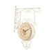 thumbnail image 3 of Reloj de pared de doble cara para colgar en la pared, diseño retro silencioso. blanco, 3 of 9