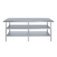 thumbnail image 2 of AmGood 84" Long x 24" Deep Stainless Steel Work Table with 2 Shelves | Metal Food Prep Station | Commercial & Residential NSF Utility Table, 2 of 9