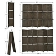 thumbnail image 2 of Gymax 6 Panel Folding Room Divider 6Ft Weave Fiber Screen W/ 2 Display Shelves Brown, 2 of 10