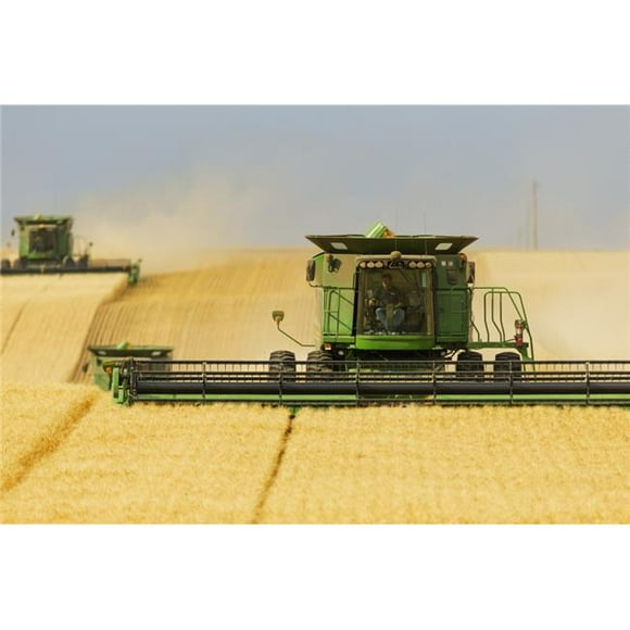 Posterazzi DPI12255963LARGE Paplow Harvesting Company Custom Combines A Wheat Field Near Ray - North Dakota United States of America Poster Print - 38 x 24 in. - Large