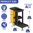 thumbnail image 4 of Heavy-Duty Janitorial Cart with Multi-Tier Storage, 2 Garbage Bags, Gloves & Lid, 4 of 10