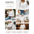 thumbnail image 4 of DOKOTOO Women Blouse Tops V Neck 3/4 Sleeve Lightweight Shirts Lace Blouses Casual Fit White S US4-6, 4 of 10