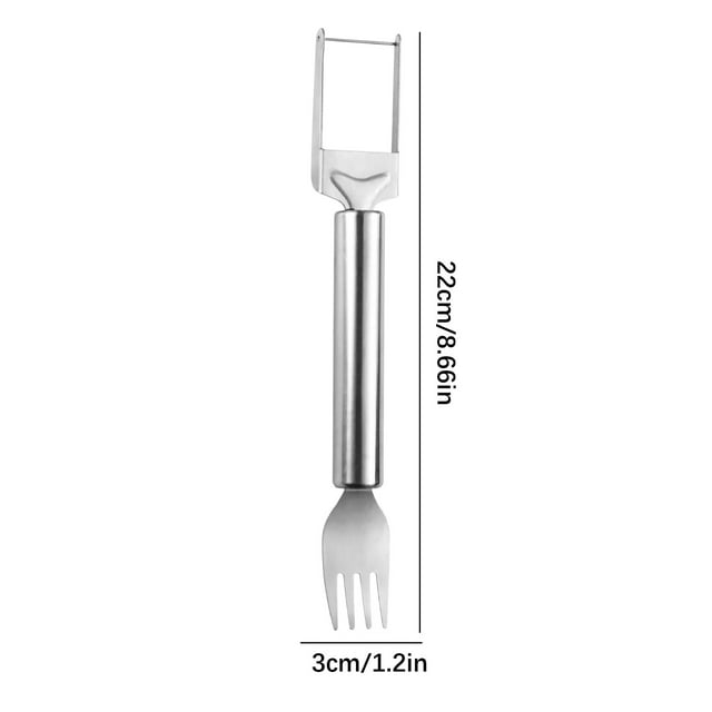 Outil Coupe-Melon D\'eau, Coupe-Melon D\'eau en Acier Inoxydable Multifonction, Fourchette à Melon D\'eau, Séparateur de Melon, Bloc de Coupe, Outil Coupe-Melon, Fourchette à Fruits, Manche Tube Rond, 5 Pcs