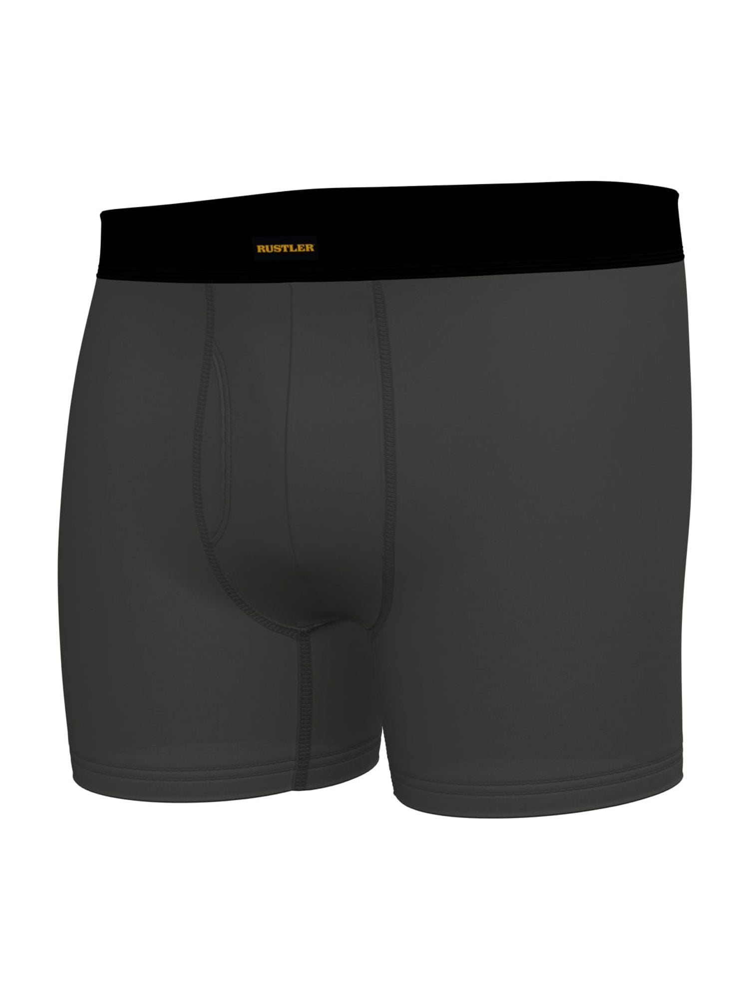 Rustler Men's Boxer Briefs, Active Underwear for Men, M, Black/Charcoal/Burgundy, 3-Pack