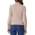 thumbnail image 3 of INSPIRAR CHIC Mujeres Blusa Elegante Casual de Manga Larga con Cuello Choker y Estampado de Houndstooth Talla M Rosa, 3 of 6