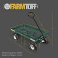 thumbnail image 2 of FARM-TUFF Durable Metal Deck Garden Wagon Utility Cart with Pneumatic Tires for Outdoor Hauling, Green, 20" x 38", 2 of 2