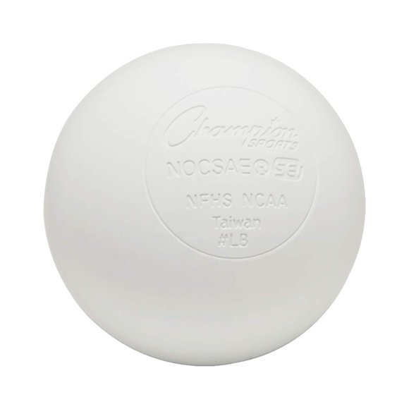 Pelotas de lacrosse Champion Sports de color blanco, talla oficial