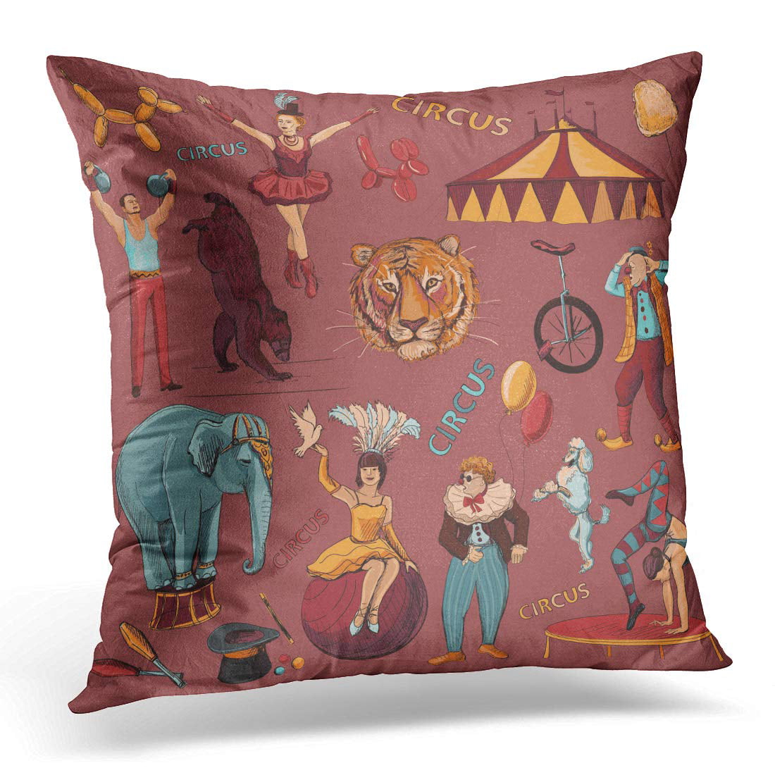 Circus Elephant Printed Cushion Covers Pillow Cases Home Decor or Inner 