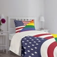 thumbnail image 5 of Ambesonne Pride Quilted Bedspread Set 2 Pcs, Flag USA Rainbow Colors, Twin Size, Multicolor, 5 of 6