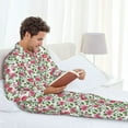 thumbnail image 6 of Hirioo Flower for Men's Pajama Sets 2 Piece Pjs Men's Long-Sleeved Pajama Set Button Down Sleepwear,S-XXL-X-Large, 6 of 7