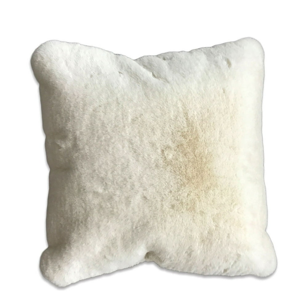 20 X 20 Inch Fabric Upholstered Accent Pillow with Fur Like Texture