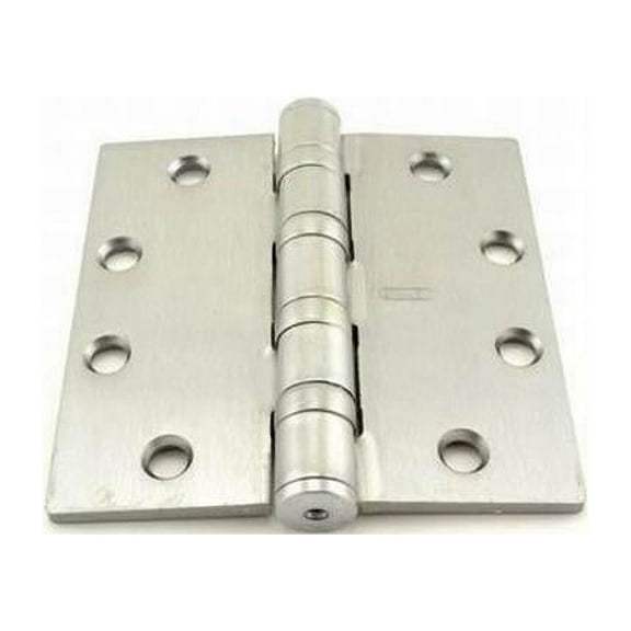 Stanley Security 4.5 x 4.5 in. Five Knuckle Architectural Steel Full Mortise Heavy Weight Hinge, Satin Chrome