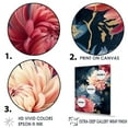 thumbnail image 3 of Designart "Rosy And Azure Chrysanthemum Concert" Chrysanthemums Floater Framed Wall Art Living Room, 3 of 5