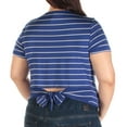 thumbnail image 4 of KENSIE Womens Blue Tie Striped Short Sleeve Jewel Neck Top  Size: XL, 4 of 4