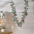 thumbnail image 5 of Christmas Garland For Mantel,Christmas Garland with Green Leaves Wired Artificial Holly Berry Garland Xmas Decorations for Indoor Outdoor Fireplace Mantle Stairs Table Winter New Year Holiday Decor, 5 of 7