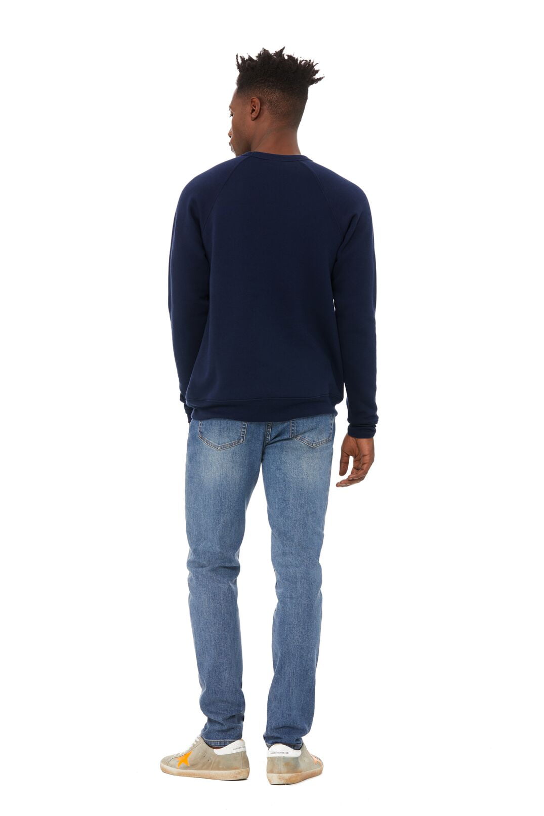 BELLA+CANVAS Adult Crew Neck Personalized Sweatshirt, Create your own Designs, Navy, Large, Unisex