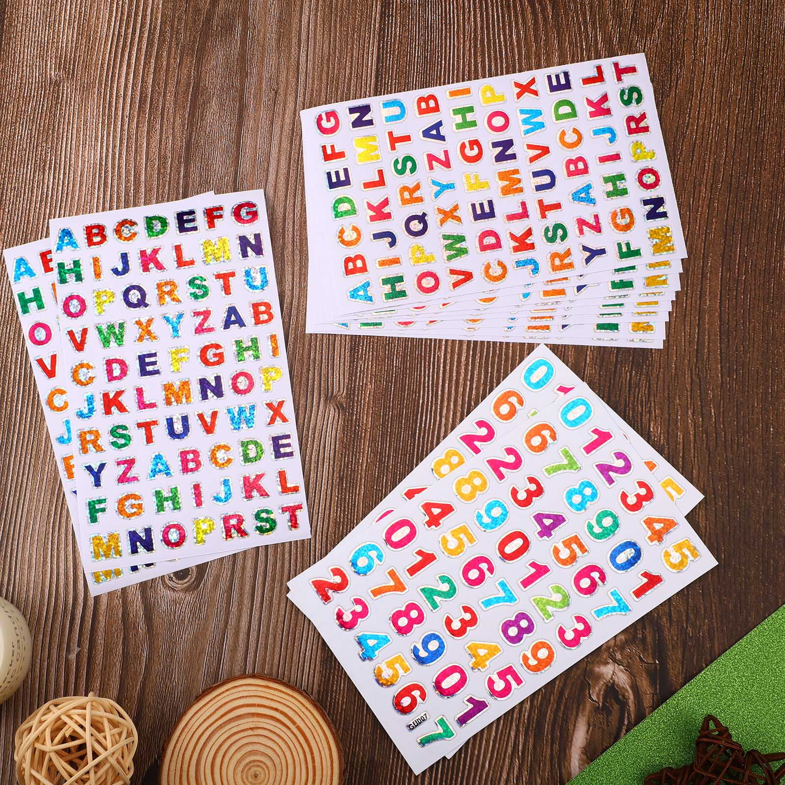 1set (3 Designs, Total 9 Sheets) Colorful English Letter & Number Stickers  For Diy Water Bottle, Computer Decoration, Planner, Etc.