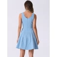 thumbnail image 4 of DARING DIVA Sweetheart Neck Flared Swing Cocktail Dress XS Blue, 4 of 6