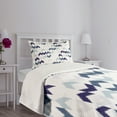 thumbnail image 3 of Ambesonne Ethnic Quilted Bedspread Set 2 Pcs, Ikat Chevron Zig Zag, Twin Size, Slate Blue Purple White, 3 of 5
