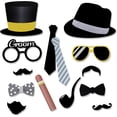 thumbnail image 3 of Chockeie Wedding Photobooth Props, DIY Wedding Photo Booth Props Fancy Dress Photo Booth Props Kit with Wooden Pegs for Wedding Party Decoration (52 Counts), 3 of 5