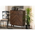 thumbnail image 3 of Baxton Studio Hartman Mid-Century Modern Walnut Brown Finished Wood Shoe Cabinet, 3 of 24