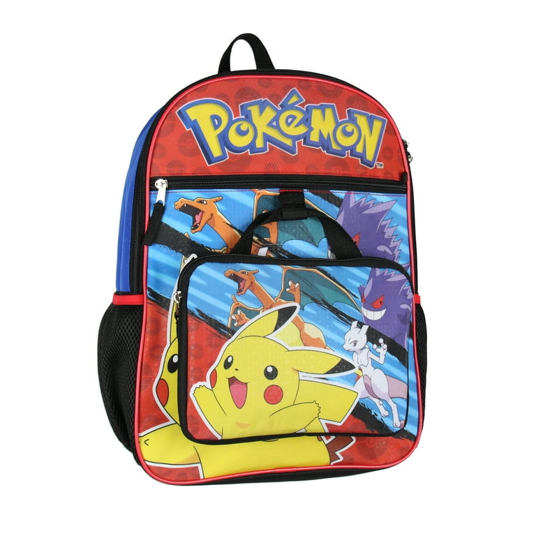 Pokemon Characters School Backpack Book Bag Lunch Box 5 Piece Set Toy Gift  Kids