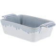 thumbnail image 3 of Ceramic Bowl Double Ear Baking Bowl Microwave Oven Pan Cake Baking Bowl Simple Sauce Bowl for Home Kitchen (Rectangular Baking Pan Blue), 3 of 8