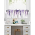 thumbnail image 5 of Valances for Windows Purple Floral Rod Pocket Cafe Window Treatments Valance Curtains for Kitchen Bathroom Laundry Basement Windows 54"x18", 5 of 9