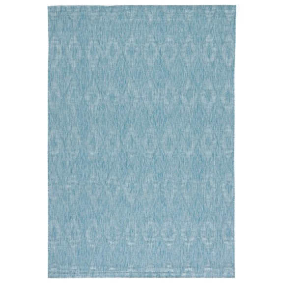 Safavieh Courtyard Teodor Geometric Indoor/Outdoor Area Rug, Aqua, 6'7" x 9'6"