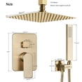 thumbnail image 3 of Zovajonia Shower System 12 Inches Shower Faucet Set,  Rain Shower Head with Handheld Spray Bathroom Ceiling Mount Shower Fixtures Brushed Gold, 3 of 9