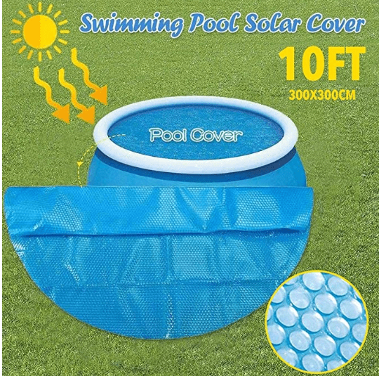 10FT Round Solar Swimming Pool Cover Protector For Above Ground Baby Adult-USA 